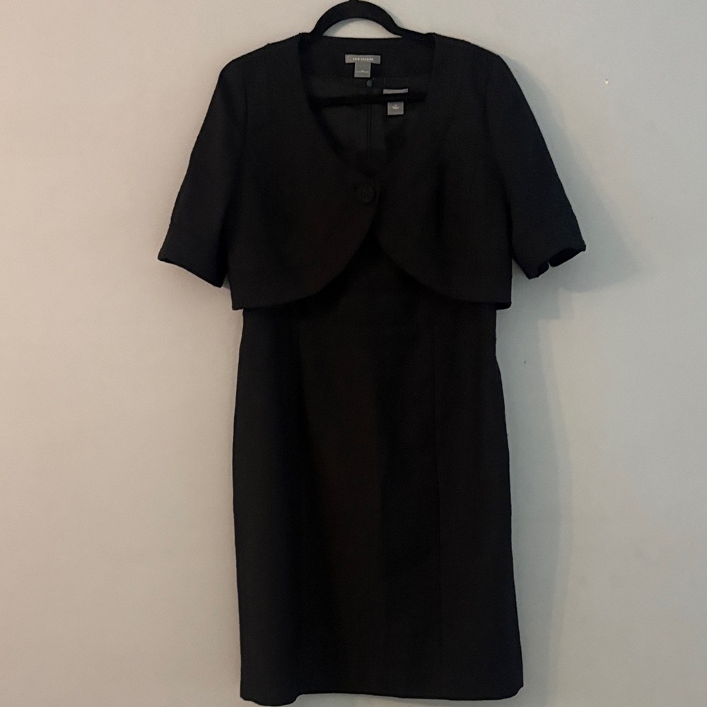 Ann Taylor Black Sleeveless Sheath Dress with Bolero Jacket